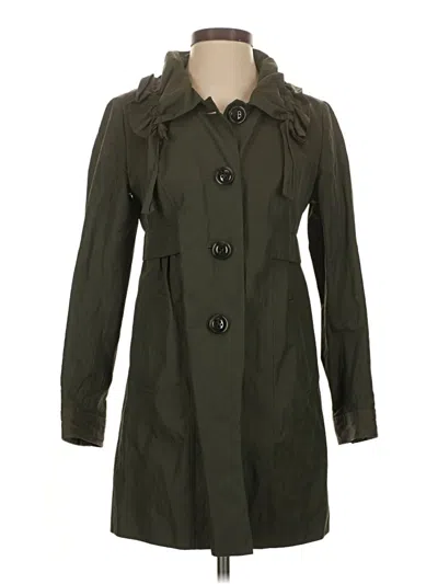 Pre-owned Ann Taylor Loft Trenchcoat In Green