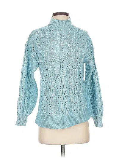 Pre-owned Ann Taylor Loft Turtleneck Sweater In Blue