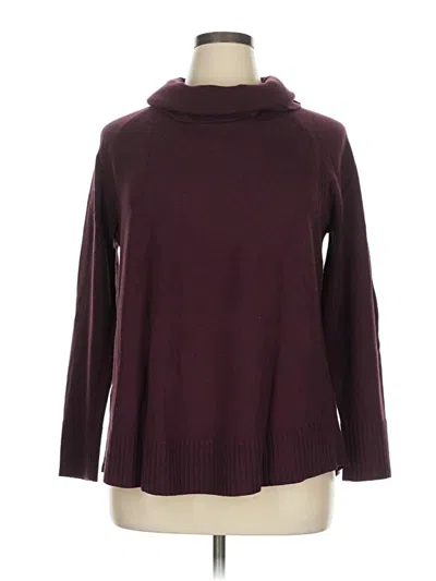 Pre-owned Ann Taylor Loft Turtleneck Sweater In Burgundy