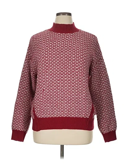 Pre-owned Ann Taylor Loft Turtleneck Sweater In Burgundy