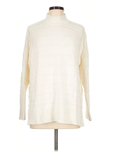 Pre-owned Ann Taylor Loft Turtleneck Sweater In Ivory