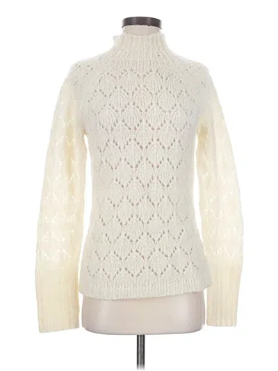 Pre-owned Ann Taylor Loft Turtleneck Sweater In Ivory