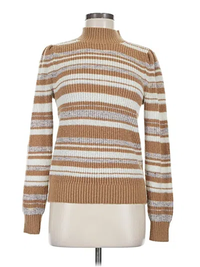 Pre-owned Ann Taylor Loft Turtleneck Sweater In Tan