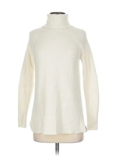 Pre-owned Ann Taylor Loft Turtleneck Sweater In White