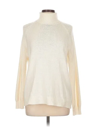 Pre-owned Ann Taylor Loft Turtleneck Sweater In White