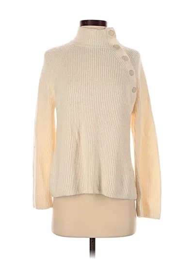 Pre-owned Ann Taylor Loft Turtleneck Sweater In White