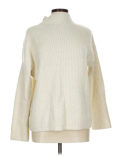 Pre-owned Ann Taylor Loft Turtleneck Sweater In White