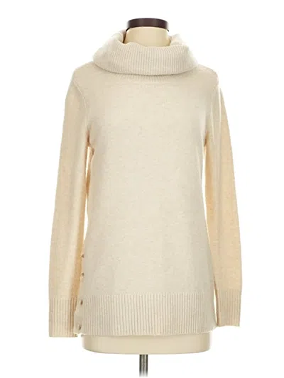 Pre-owned Ann Taylor Loft Turtleneck Sweater In White