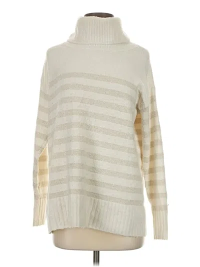 Pre-owned Ann Taylor Loft Turtleneck Sweater In White
