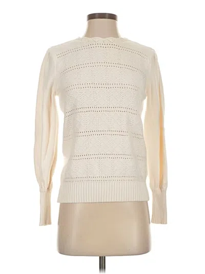 Pre-owned Ann Taylor Loft Turtleneck Sweater In White