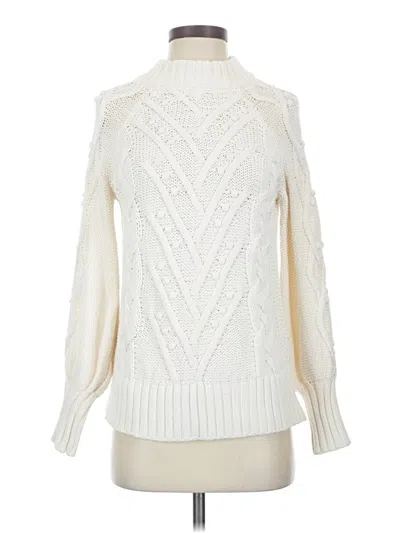 Pre-owned Ann Taylor Loft Turtleneck Sweater In White