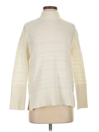 Pre-owned Ann Taylor Loft Turtleneck Sweater In White