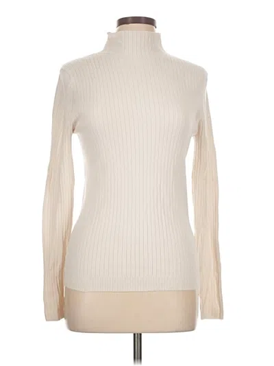 Pre-owned Ann Taylor Loft Turtleneck Sweater In White