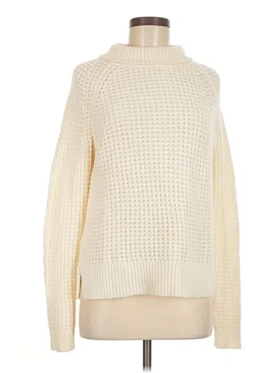 Pre-owned Ann Taylor Loft Turtleneck Sweater In White