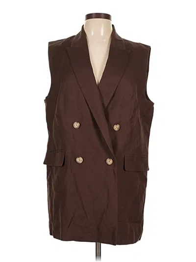 Pre-owned Ann Taylor Loft Tuxedo Vest In Brown