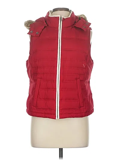 Pre-owned Ann Taylor Loft Vest In Red