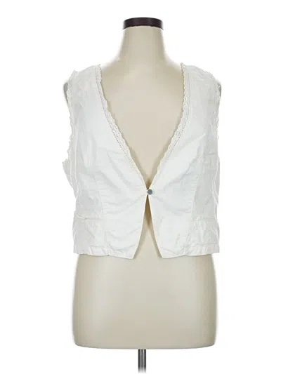 Pre-owned Ann Taylor Loft Vest In White