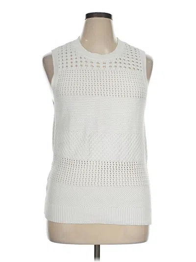 Pre-owned Ann Taylor Loft Vest In White