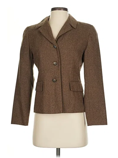 Pre-owned Ann Taylor Loft Wool Blazer Jacket In Brown