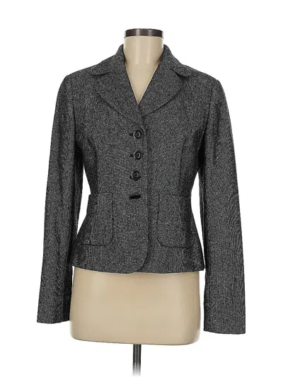 Pre-owned Ann Taylor Loft Wool Blazer Jacket In Gray