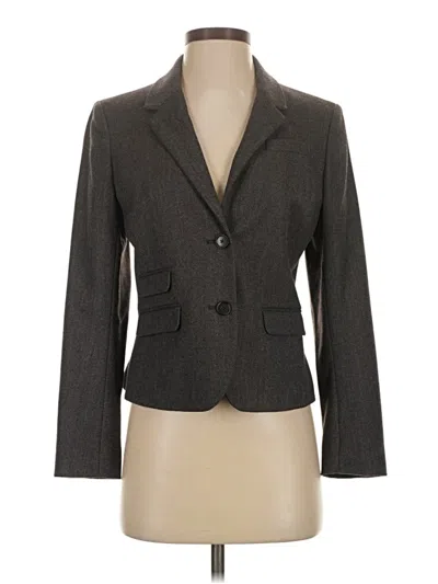 Pre-owned Ann Taylor Loft Wool Blazer Jacket In Gray