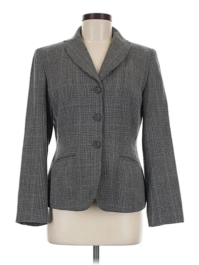 Pre-owned Ann Taylor Loft Wool Blazer Jacket In Gray