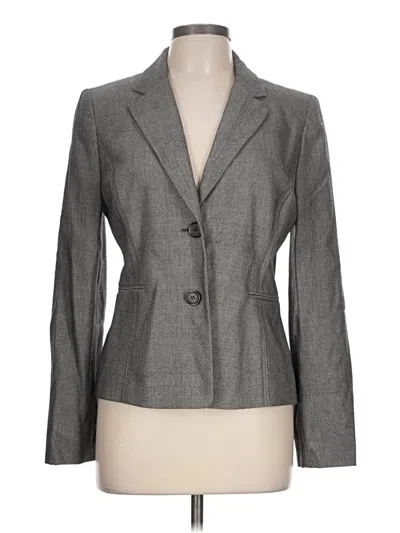 Pre-owned Ann Taylor Loft Wool Blazer Jacket In Gray