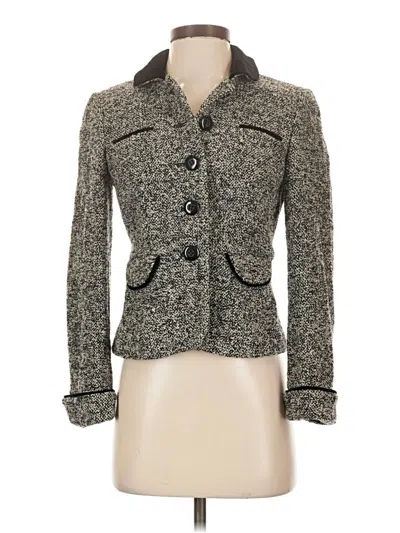 Pre-owned Ann Taylor Loft Wool Blazer Jacket In Gray