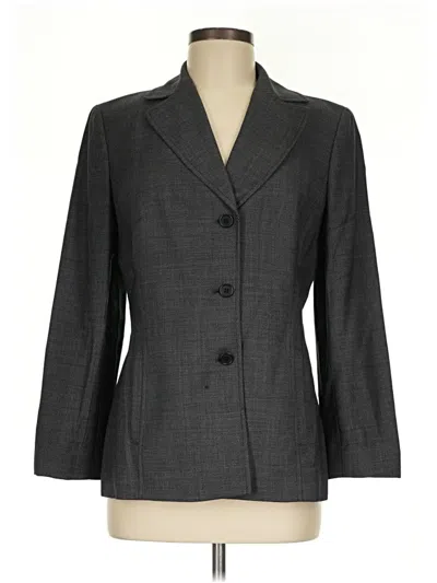 Pre-owned Ann Taylor Loft Wool Blazer Jacket In Gray