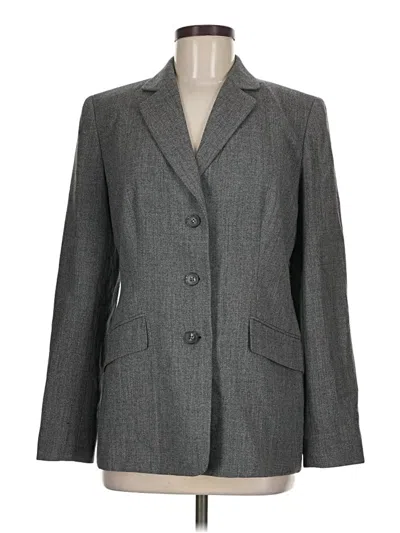 Pre-owned Ann Taylor Loft Wool Blazer Jacket In Gray