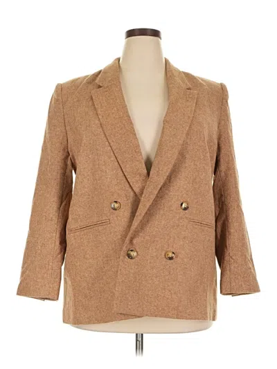 Pre-owned Ann Taylor Loft Wool Blazer Jacket In Tan