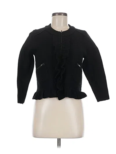 Pre-owned Ann Taylor Loft Wool Cardigan Sweater In Black