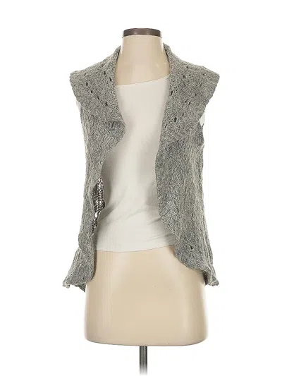 Pre-owned Ann Taylor Loft Wool Cardigan Sweater In Gray