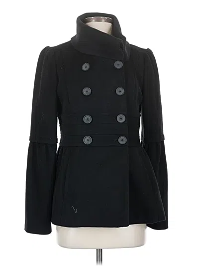 Pre-owned Ann Taylor Loft Wool Coat In Black