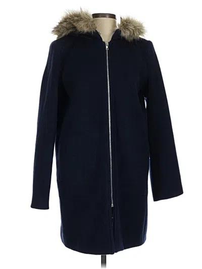Pre-owned Ann Taylor Loft Wool Coat In Blue