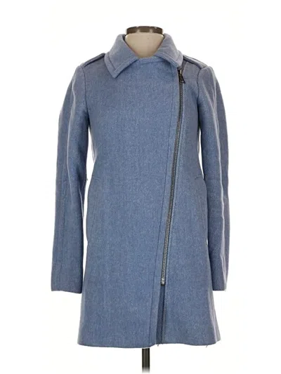 Pre-owned Ann Taylor Loft Wool Coat In Blue