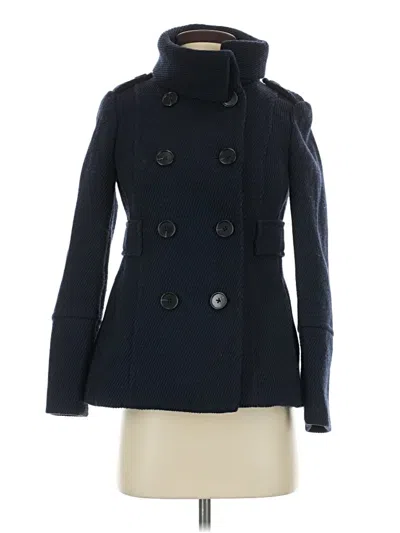 Pre-owned Ann Taylor Loft Wool Coat In Blue