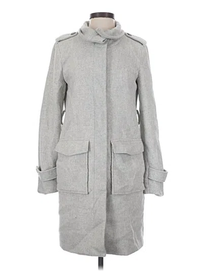 Pre-owned Ann Taylor Loft Wool Coat In Gray