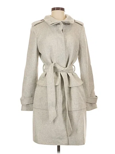 Pre-owned Ann Taylor Loft Wool Coat In Gray