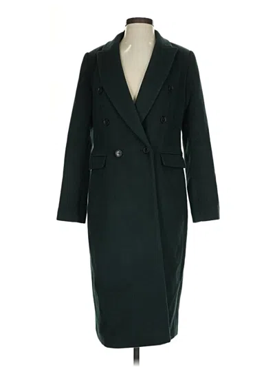 Pre-owned Ann Taylor Loft Wool Coat In Green