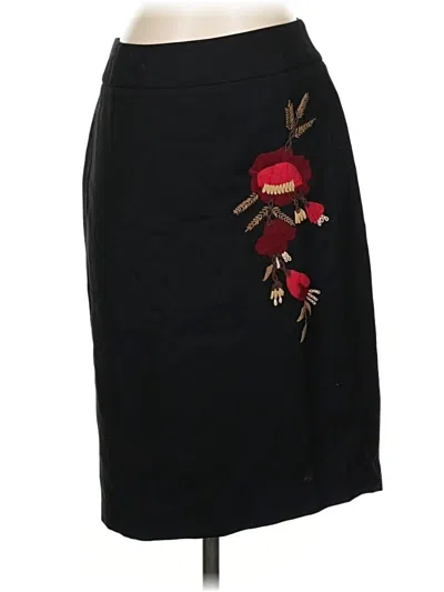 Pre-owned Ann Taylor Loft Wool Skirt In Black