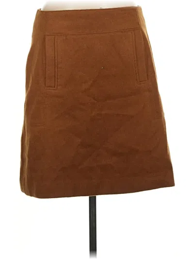 Pre-owned Ann Taylor Loft Wool Skirt In Brown