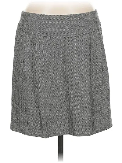 Pre-owned Ann Taylor Loft Wool Skirt In Gray