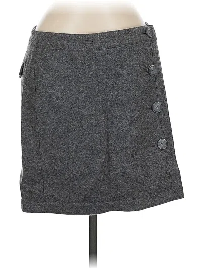 Pre-owned Ann Taylor Loft Wool Skirt In Gray
