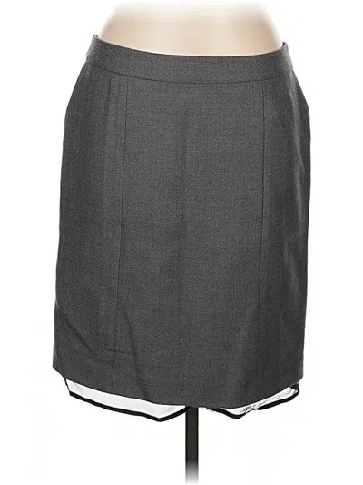 Pre-owned Ann Taylor Loft Wool Skirt In Gray