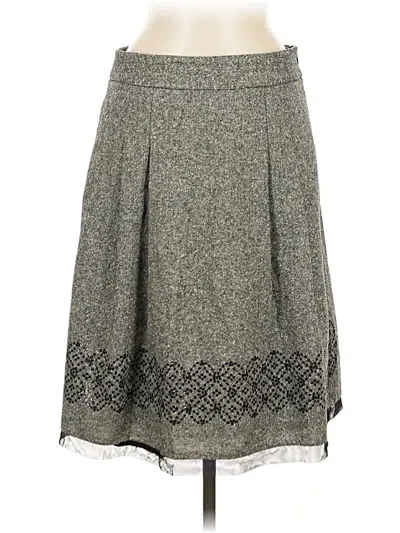 Pre-owned Ann Taylor Loft Wool Skirt In Gray