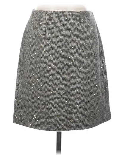 Pre-owned Ann Taylor Loft Wool Skirt In Gray