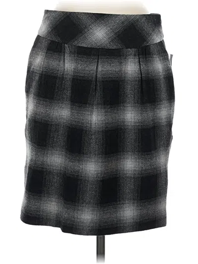 Pre-owned Ann Taylor Loft Wool Skirt In Gray