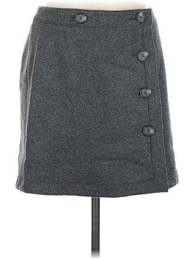 Pre-owned Ann Taylor Loft Wool Skirt In Gray