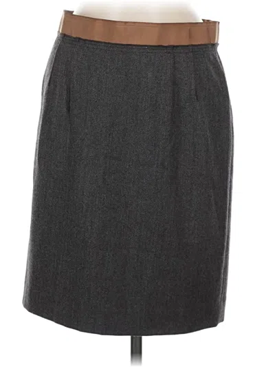 Pre-owned Ann Taylor Loft Wool Skirt In Gray